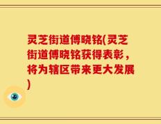 灵芝街道傅晓铭(灵芝街道傅晓铭获得表彰，将为辖区带来更大发展)