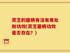 灵芝的菌柄有没有用处和功效(灵芝菌柄功效是否存在？)