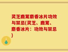 灵芝鹿茸麝香冰片功效与禁忌(灵芝、鹿茸、麝香冰片：功效与禁忌)
