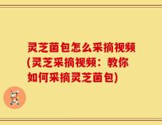 灵芝菌包怎么采摘视频(灵芝采摘视频：教你如何采摘灵芝菌包)