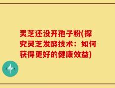 灵芝还没开孢子粉(探究灵芝发酵技术：如何获得更好的健康效益)