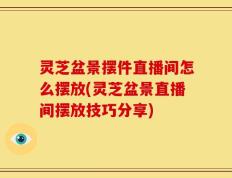 灵芝盆景摆件直播间怎么摆放(灵芝盆景直播间摆放技巧分享)
