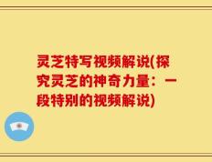 灵芝特写视频解说(探究灵芝的神奇力量：一段特别的视频解说)