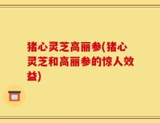 猪心灵芝高丽参(猪心灵芝和高丽参的惊人效益)