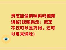 灵芝能做调味料吗视频讲解(视频揭示：灵芝不仅可以是药材，还可以用来调味)