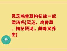 灵芝鸡骨草枸杞能一起煲汤吗(灵芝、鸡骨草、枸杞煲汤，美味又养生)