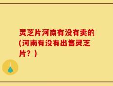 灵芝片河南有没有卖的(河南有没有出售灵芝片？)