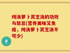炖汤萝卜灵芝汤的功效与禁忌(营养美味又免疫，炖汤萝卜灵芝汤不可少)