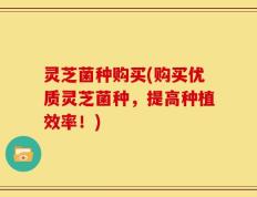 灵芝菌种购买(购买优质灵芝菌种，提高种植效率！)