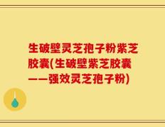 生破壁灵芝孢子粉紫芝胶囊(生破壁紫芝胶囊——强效灵芝孢子粉)