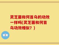 灵芝菌和何首乌的功效一样吗(灵芝菌和何首乌功效相似？)