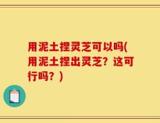 用泥土捏灵芝可以吗(用泥土捏出灵芝？这可行吗？)