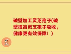 破壁加工灵芝孢子(破壁提高灵芝孢子吸收，健康更有效保障！)