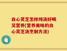 白心灵芝怎样炖汤好喝又营养(营养美味的白心灵芝汤烹制方法)