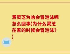 煮灵芝为啥会冒泡沫呢怎么回事(为什么灵芝在煮的时候会冒泡沫？)