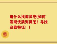 用什么找海灵芝(如何发现优质海灵芝？寻找这些特征！)