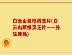 白云山葛根灵芝片(白云山葛根灵芝片——养生佳品)