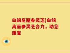 白鸽高丽参灵芝(白鸽高丽参灵芝合力，助您康复