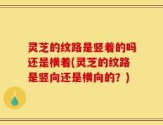 灵芝的纹路是竖着的吗还是横着(灵芝的纹路是竖向还是横向的？)