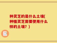 种灵芝的是什么土壤(种植灵芝需要使用什么样的土壤？)