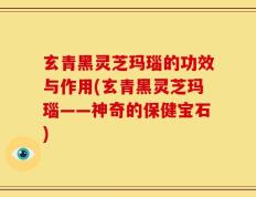 玄青黑灵芝玛瑙的功效与作用(玄青黑灵芝玛瑙——神奇的保健宝石)