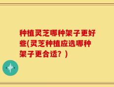 种植灵芝哪种架子更好些(灵芝种植应选哪种架子更合适？)