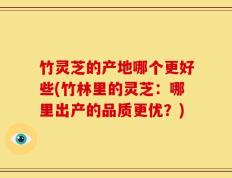 竹灵芝的产地哪个更好些(竹林里的灵芝：哪里出产的品质更优？)