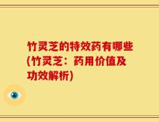 竹灵芝的特效药有哪些(竹灵芝：药用价值及功效解析)