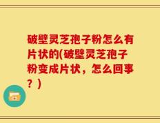 破壁灵芝孢子粉怎么有片状的(破壁灵芝孢子粉变成片状，怎么回事？)