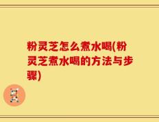 粉灵芝怎么煮水喝(粉灵芝煮水喝的方法与步骤)