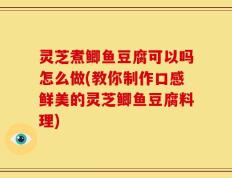 灵芝煮鲫鱼豆腐可以吗怎么做(教你制作口感鲜美的灵芝鲫鱼豆腐料理)