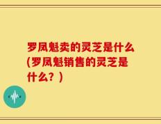 罗凤魁卖的灵芝是什么(罗凤魁销售的灵芝是什么？)