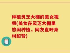 种植灵芝大棚的美女视频(美女在灵芝大棚里悠闲种植，网友直呼身材超赞)