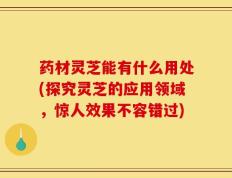 药材灵芝能有什么用处(探究灵芝的应用领域，惊人效果不容错过)