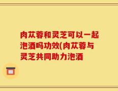 肉苁蓉和灵芝可以一起泡酒吗功效(肉苁蓉与灵芝共同助力泡酒