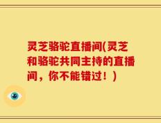 灵芝骆驼直播间(灵芝和骆驼共同主持的直播间，你不能错过！)