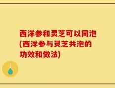 西洋参和灵芝可以同泡(西洋参与灵芝共泡的功效和做法)