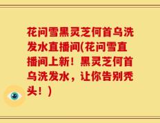 花问雪黑灵芝何首乌洗发水直播间(花问雪直播间上新！黑灵芝何首乌洗发水，让你告别秃头！)