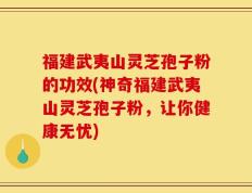 福建武夷山灵芝孢子粉的功效(神奇福建武夷山灵芝孢子粉，让你健康无忧)
