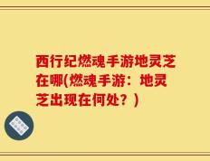 西行纪燃魂手游地灵芝在哪(燃魂手游：地灵芝出现在何处？)