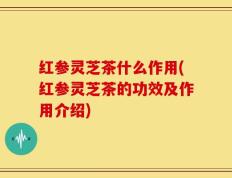 红参灵芝茶什么作用(红参灵芝茶的功效及作用介绍)