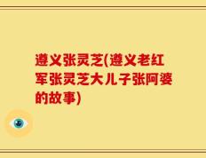遵义张灵芝(遵义老红军张灵芝大儿子张阿婆的故事)