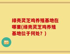 绿壳灵芝鸡养殖基地在哪里(绿壳灵芝鸡养殖基地位于何处？)