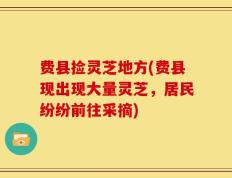 费县捡灵芝地方(费县现出现大量灵芝，居民纷纷前往采摘)