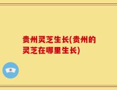 贵州灵芝生长(贵州的灵芝在哪里生长)