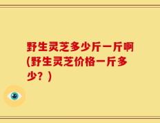 野生灵芝多少斤一斤啊(野生灵芝价格一斤多少？)