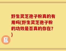 野生灵芝孢子粉真的有用吗(野生灵芝孢子粉的功效是否真的存在？)