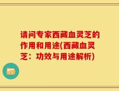 请问专家西藏血灵芝的作用和用途(西藏血灵芝：功效与用途解析)