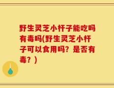 野生灵芝小杆子能吃吗有毒吗(野生灵芝小杆子可以食用吗？是否有毒？)