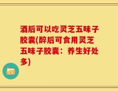酒后可以吃灵芝五味子胶囊(醉后可食用灵芝五味子胶囊：养生好处多)